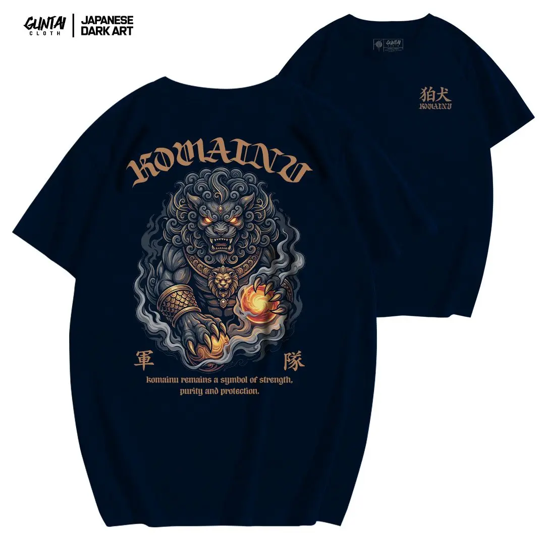 Guntai T-Shirt Jepang KOMAINU Kain Combed Sablon Soft Kaos Lembut Merah Nyaman Pria Rib Distro Art Tangan pendek
