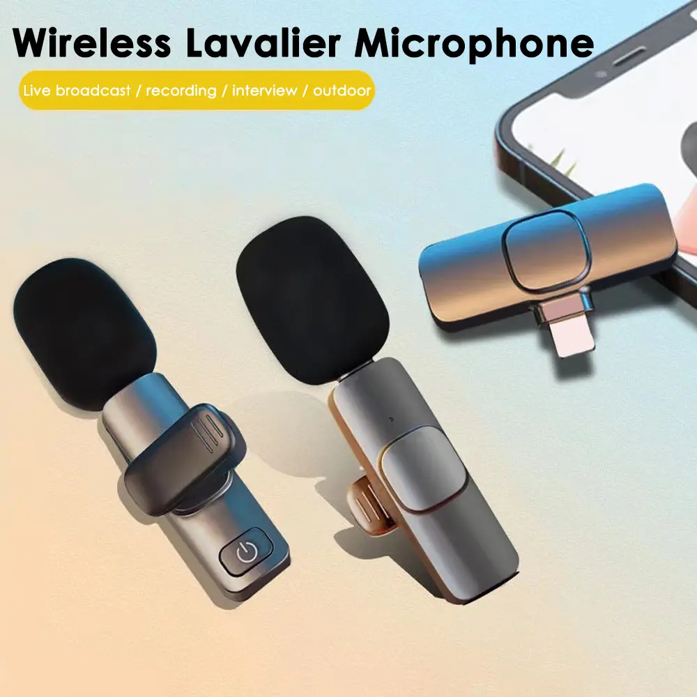 Lavalier Microphone Outdoor Wireless Microphone For Android / ios Video Recording Mic Noise reduction/Clear for Podcast/Intervie