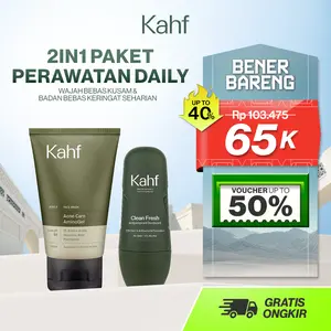 [KAHF BUNDLE 2IN1 PAKET PERAWATAN DAILY USE ESSENTIALS : WAJAH BEBAS KUSAM & BADAN BEBAS KERINGAT SEHARIAN] Paket Personal Care (Face Wash + Deodorant) - Suitable for Daily Use