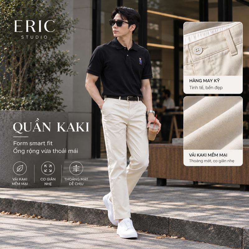 Quần Kaki Premium - Chất Vải Cotton Co Giãn, Mềm Mịn, Fom Smatfit Tôn Dáng, Thanh Lịch - Eric Studio (KAKIE01)