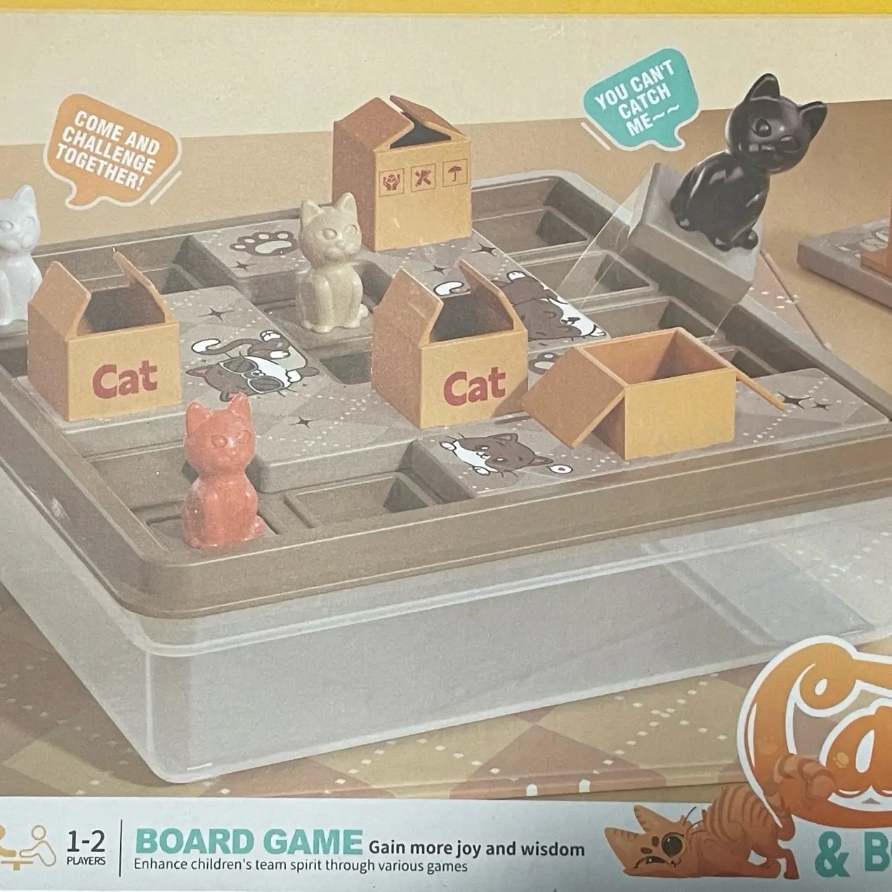 Cute Hide the cat puzzle for kids