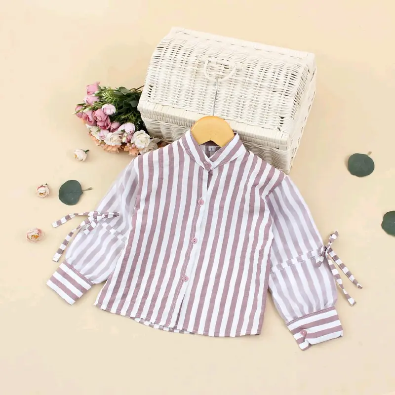 3-12 TAHUN KEMEJA ANAK OVERSIZE ORGANZA KEMEJA ANAK MOTIF SALUR Fashion 4