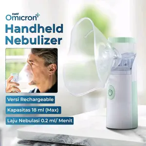 Omicron Nebulizer Portable Alat Terapi Pernafasan Asma Batuk Pilek Untuk Bayi Anak Dan Dewasa Anak-Anak Hidung Pembersih Ingus