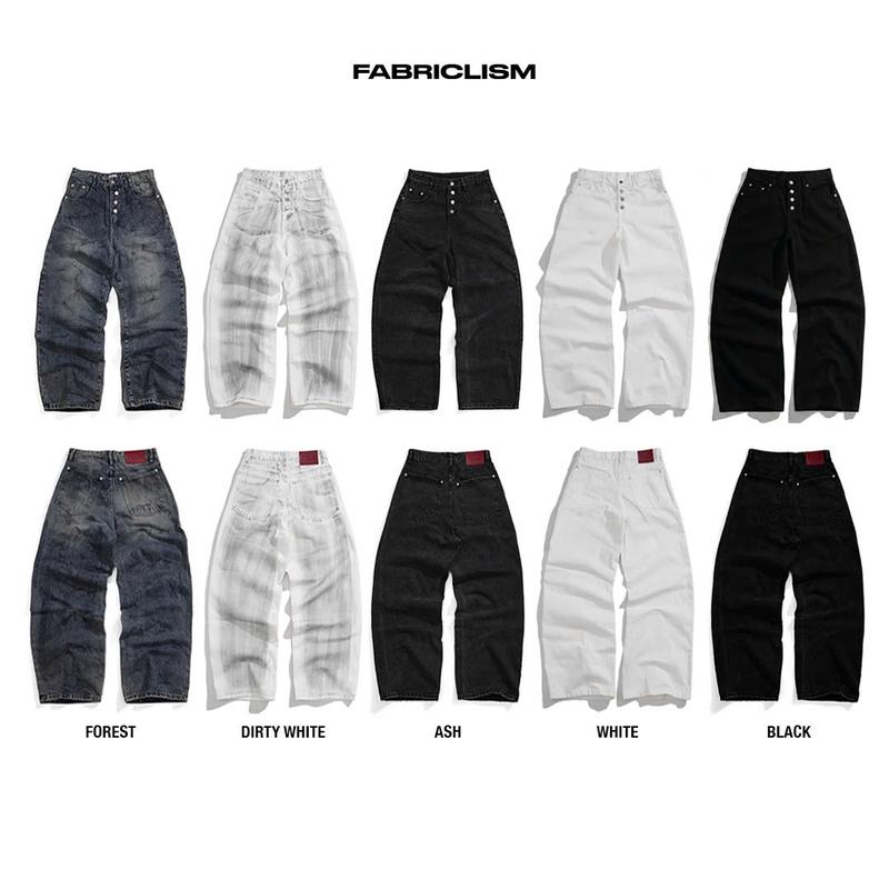 [ DEAL LIVE ] FABRICLISM WASHED 4-BUTTONS JEANS - QUẦN JEANS FORM RỘNG 4 NÚT - WASH THỦ CÔNG 12OZ - ĐÃ XỬ CO RÚT -