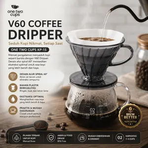 New V60 Coffee Dripper Manual Brew Pour Over Coffee Maker Alat Seduh Kopi Plastik Untuk Pecinta Kopi