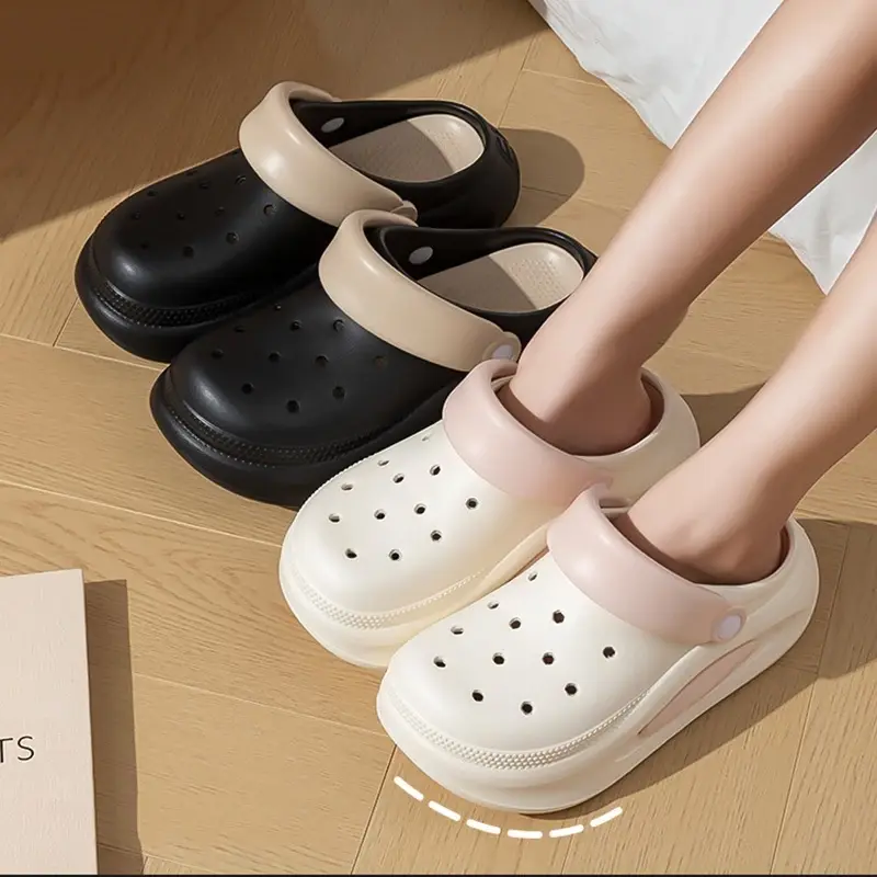 UMINIY Sandal Baim Kodok Wanita Sendal Slip On Sepatu Anti-slip Fuji Sandal Wedges Platform EVA 1