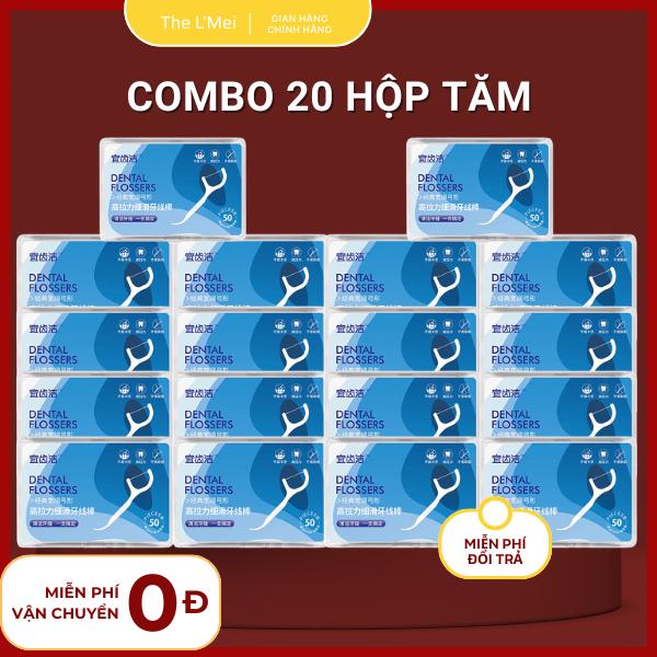 20 Hộp 1000 Chiếc Tăm Chỉ Nha Khoa Tiệt Trùng, Tăm Nha Khoa Vệ Sinh Kẽ Răng…
