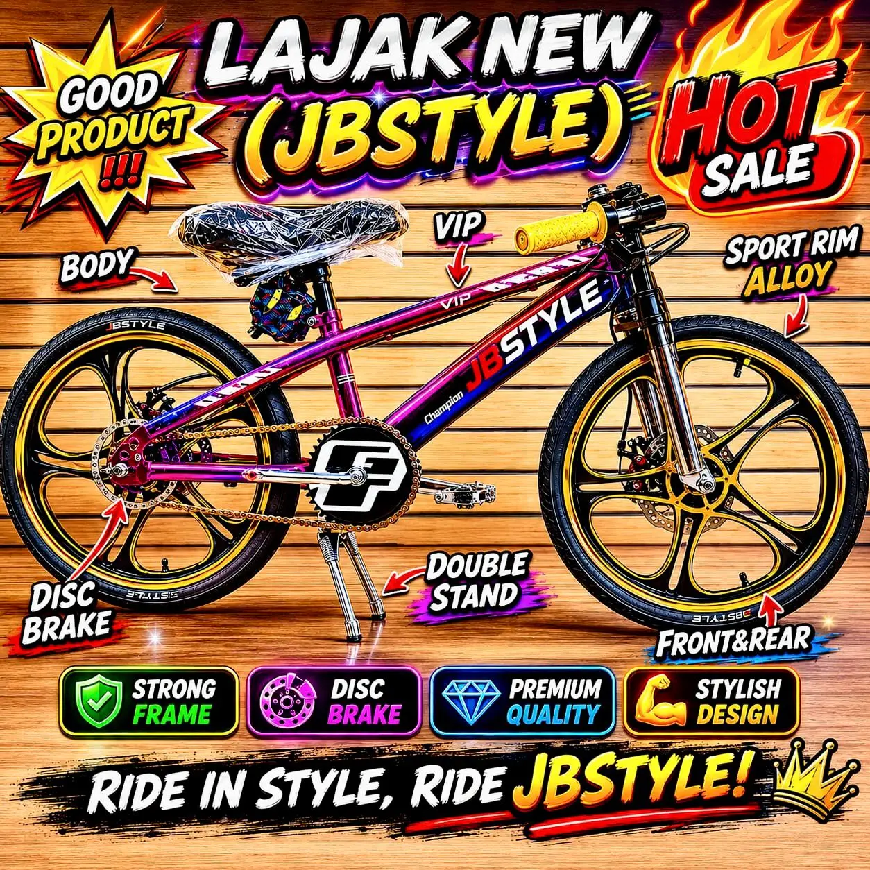 New Basikal lajak Candy /LAJAK lowerd/basikal lajak body Petak/GT stem ...