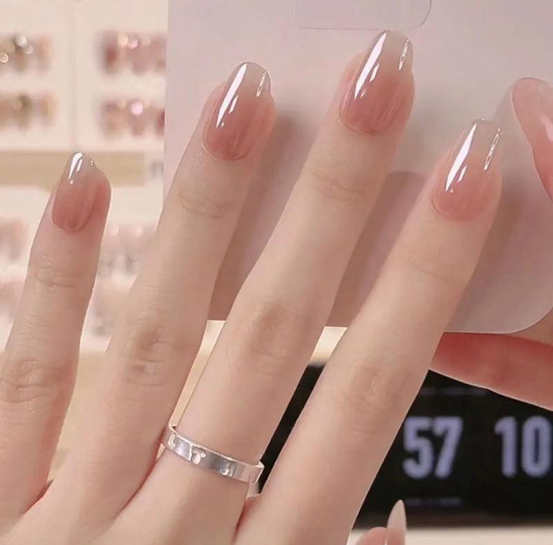 A24 Móng Tay Giả ,Phong Cách Mới Cho Năm 2025 Mắt Mèo Màu Nude Thủ Công Hoàn Toàn Thích Hợp Cho Công Việc Hàng Ngày Và Trang Phục Chiều Dài Ngắn