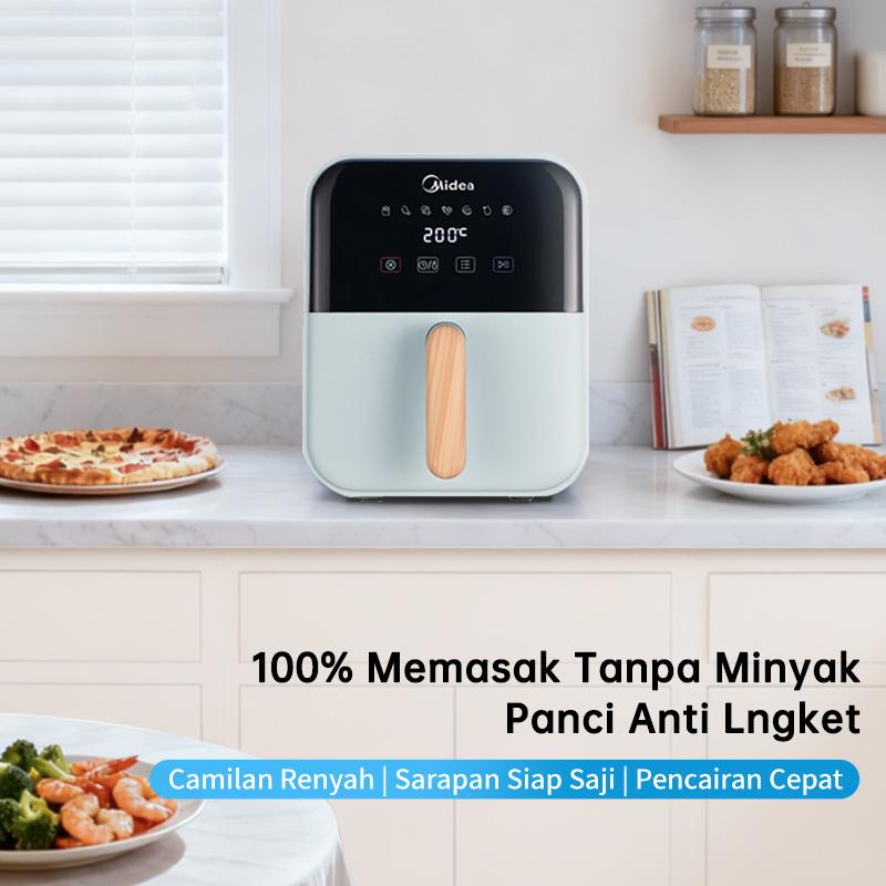 Midea 4L Digital Touch Air Fryer 650W Low Watt MAD40007ADG / MAD40007ADI Penggorengan Tanpa Minyak Midea 4L Digital Touch Air Fryer 650W Low Watt MAD40007ADG / MAD40007ADI Penggorengan Tanpa Minyak
