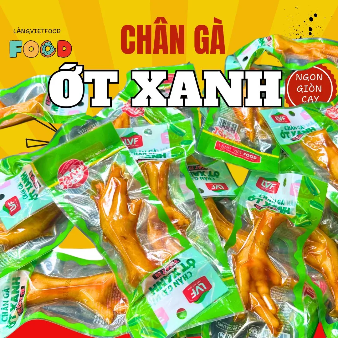 [Tặng thêm 2 chân rút xương] (Chân gà ớt Xanh 35g Ngon giòn -(Siêu cay) chângà