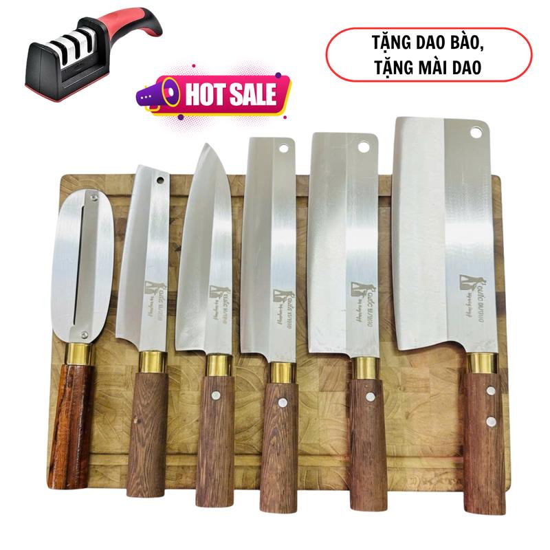 TẶNG MÀI DAO TẶNG DAO BÀO Bộ dao thép trắng Nhật không không gỉ mác thép Nhật 420HC độ cứng 58HRC bảo hành 12 tháng- Mã 20