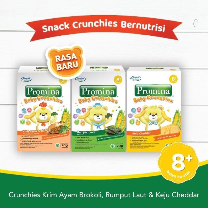 Yuna Baby - Promina Baby Crunchies Snack Cemilan Bayi Anak 8 Bulan Ke Atas Rasa Keju Rasa Rumput Laut Rasa Krim Ayam Brokoli 20 Gr 0
