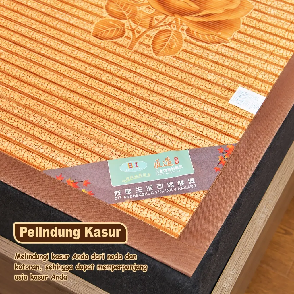 ready !!! TIKAR LIPAT BAMBU Premium / Karpet Alas Lantai Terdapat 3 Uk 120cm x 200cm/160cm x 200cm/180cm x 200esar Matras Bambu Pendingin 2 Sisi Motif Cantik ( X2A2/X2B2/X2C2)