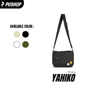 (Gratis Pin) PUSHOP Tas Selempang Pria Wanita YAHIKO - Slingbag Uniseks FREE 2 PIN BROS Sling bag Kanvas Cewek Kasual Original Cowok