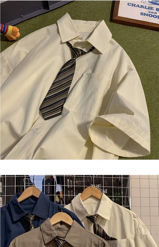 Product Introduction of delivery tie，Áo Sơ Mi Ngắn Tay Linh Hoạt Năng, Cà Vạt Chất Lượng Cao, Dkjk, Đại Học Nhật Bản, Phát Sóng Trực Tiếp, Cặp Đôi, Mặc, Mùa Xuân Menswear Nam Cổ Tròn Có Cổ 16