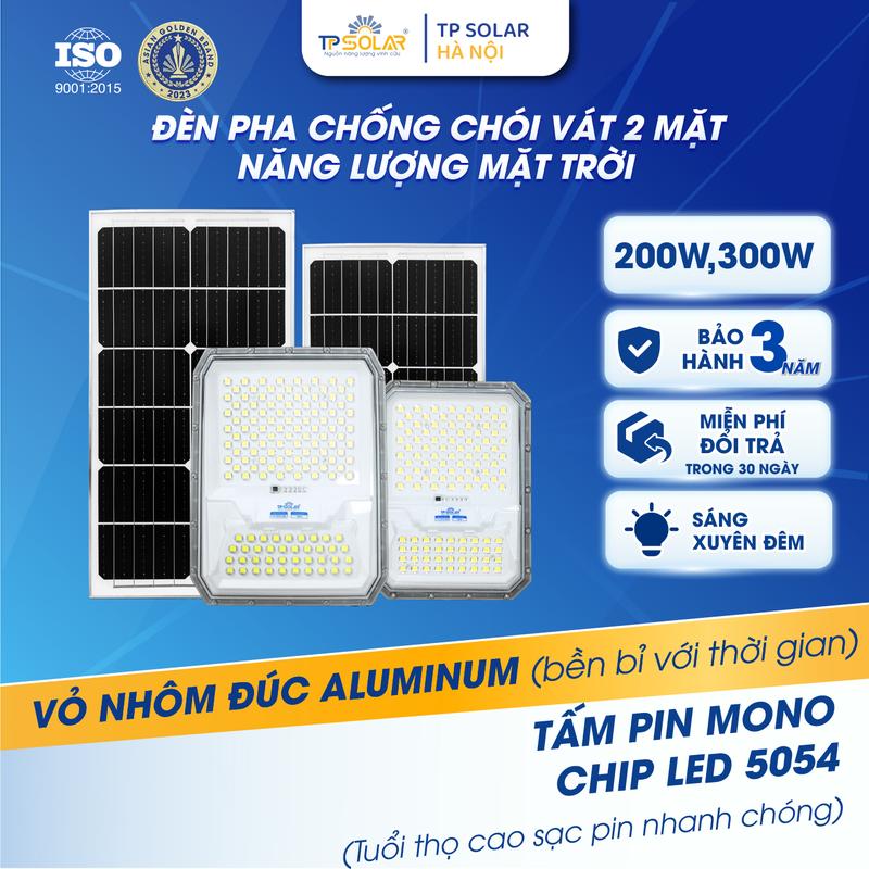  Đèn Mắt Ngọc Năng Lượng Mặt Trời Công Suất 200W 300W Chiếu Sáng Xuyên Đêm Led Mắt Ngọc 5054 Pin MONO Sạc Nhanh Chống Chói Cảm Biến Ánh Sáng  Chính Hãng TP Solar TP.DP12.200 TP.DP12.300 