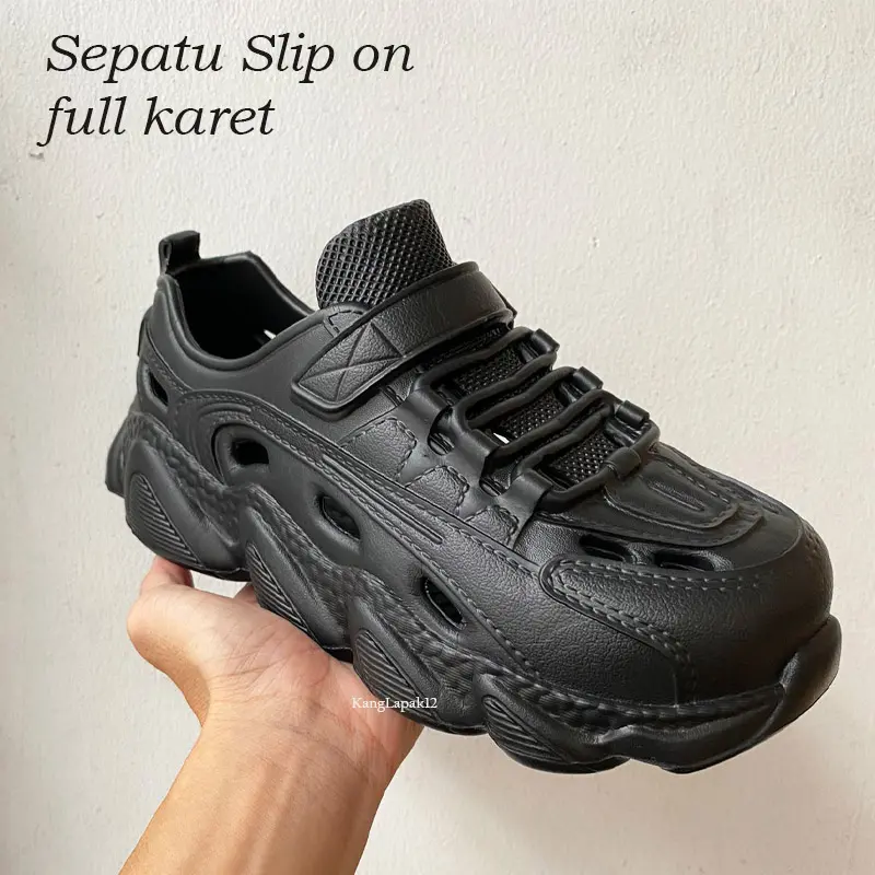 Kanglapak12 Sepatu karet slip on pria bahan karet eva empuk anti licin 39-44