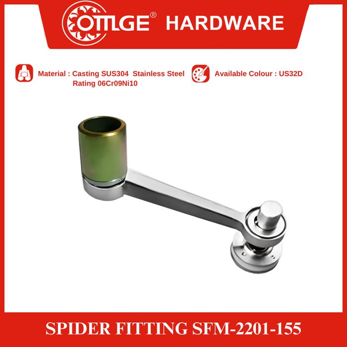 Gambar Spider Fitting/Penjepit Kaca OMGE SFM-2201-155mm-US32D. dari OmgeHardware Kota Administrasi Jakarta Utara Tokopedia