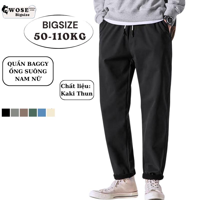  Mua 3 Được 1 Quà - Quần Baggy Nam Nữ Kaki Bigsize Unisex 40-115KG Quần Ống Suông Lưng Thun Thời Trang Sói Store Menswear Pants Có Túi Quần Nam Đi học Đi chơi 