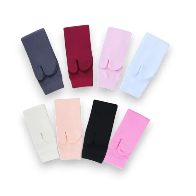 Paket 12 Pasang, Kaos Kaki Jempol Muslimah Dua jari Wanita Dewasa Warna Polos dan Motif Bahan Nilon Lembut 1