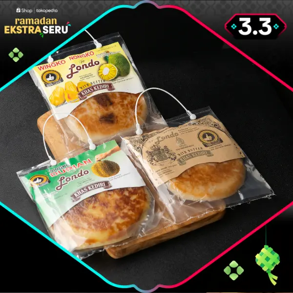 Paket Hemat 3 pcs Wingko Londo Rasa Original, Nangka, dan Durian - Oleh-Oleh Kediri - Cemilan, Manis snack Jajanan Food