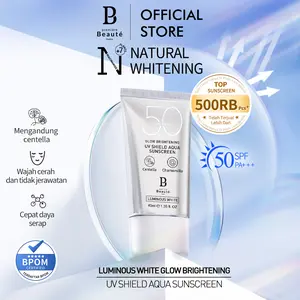 Premiere Beaute UV Shield Aqua Sunscreen SPF 50 PA+++ Luminous White UVA UVB prevention Wajah Sunblock Creamy