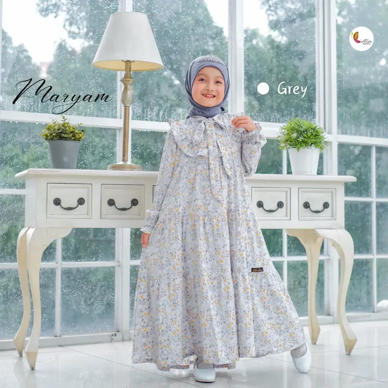 Gamis Anak MARYAM- Baju Gamis Anak Perempuan Usia 0-12 Tahun Crinkle Premium by Listiaforkids 5