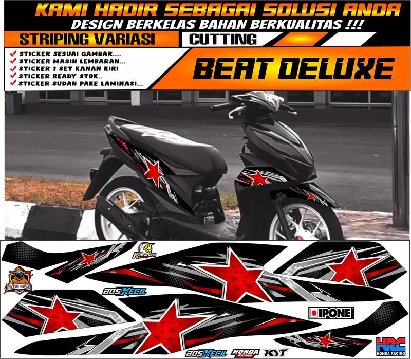 STRIPING BEAT DELUXE VARIASI BINTANG THAILAND ,STICKER MOTOR Motorcycle 1