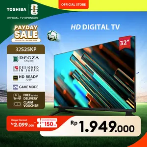 Toshiba TV 32" HD Digital TV-LED-Dolby Audio-Game Mode-REGZA Power Audio- 32S25KP