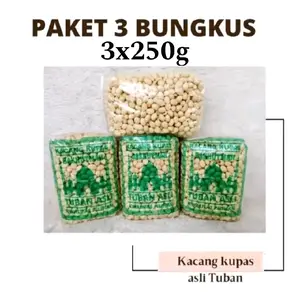 kacang kupas 3 bungkus kemasan +-250gram tuban