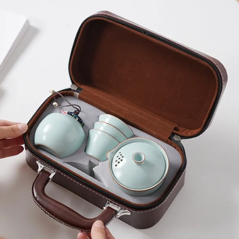 Teapot set 5pcs tea cup free bag paket teko teh dan cangkir free tas portable / hampers tea pot