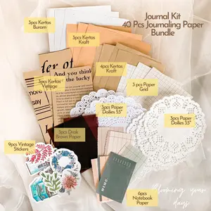 Bloomingyourdays 40pcs Journal Kit Vintage Bundle BUJO Journaling Supplies