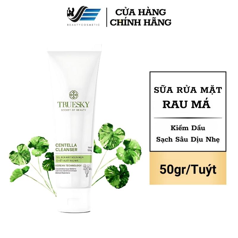 Srm Da Dầu Mụn Truesky 50g – Sữa Rửa Mặt Rau Má Dịu Nhẹ – Giảm Mụn, Sáng Da, Lành Tính – Cho Nam Nữ