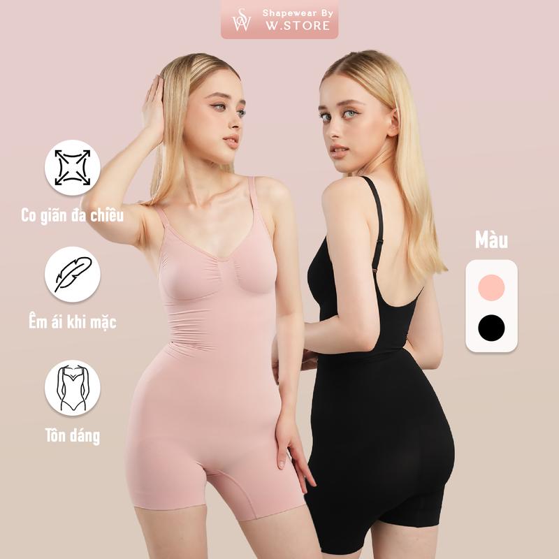 AVERY Shapewear Bodysuit WSTORE - Áo 2 Dây Liền Quần Toàn Thân Shapewear Jumpsuit - Mặc Lót Trong Quần Áo Đầm Ôm - Shapewear by W.Store - KHÔNG KÈM QUẦN CHÂN VÁY