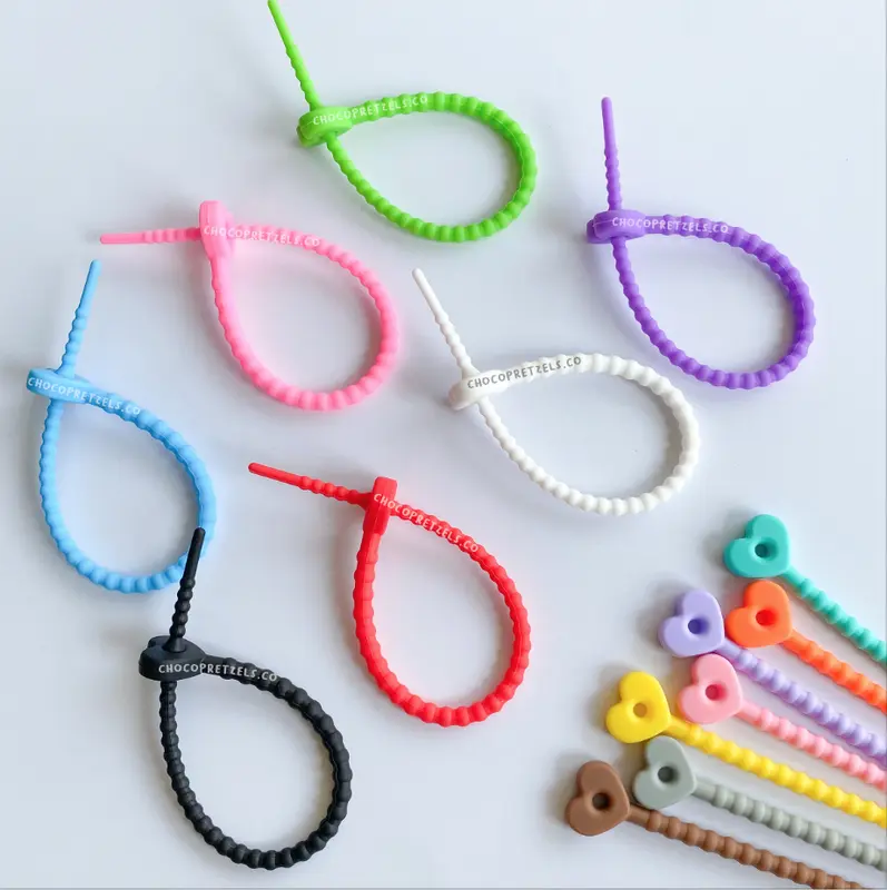[READY] Heart Shaped Silicone Cable Ties / Kabel Ties Warna Tali Karet Silikon Pengikat Kabel Tali Multifungsi Bag Charm Gantungan Kunci Gantungan Tas 0