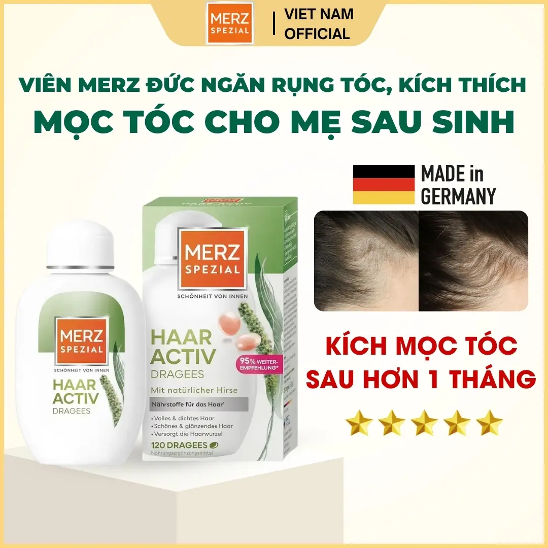 Viên uống hỗ trợ mọc tóc Merz Spezial Haar-Activ của Đức 120 viên giúp mọc tóc dày đẹp bóng mượt tự nhiên