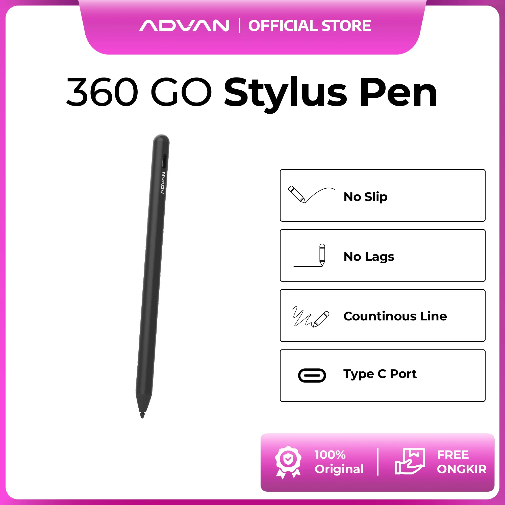 ADVAN Stylus Pen Sketsa 5 Type C Charger Accuracy Precision