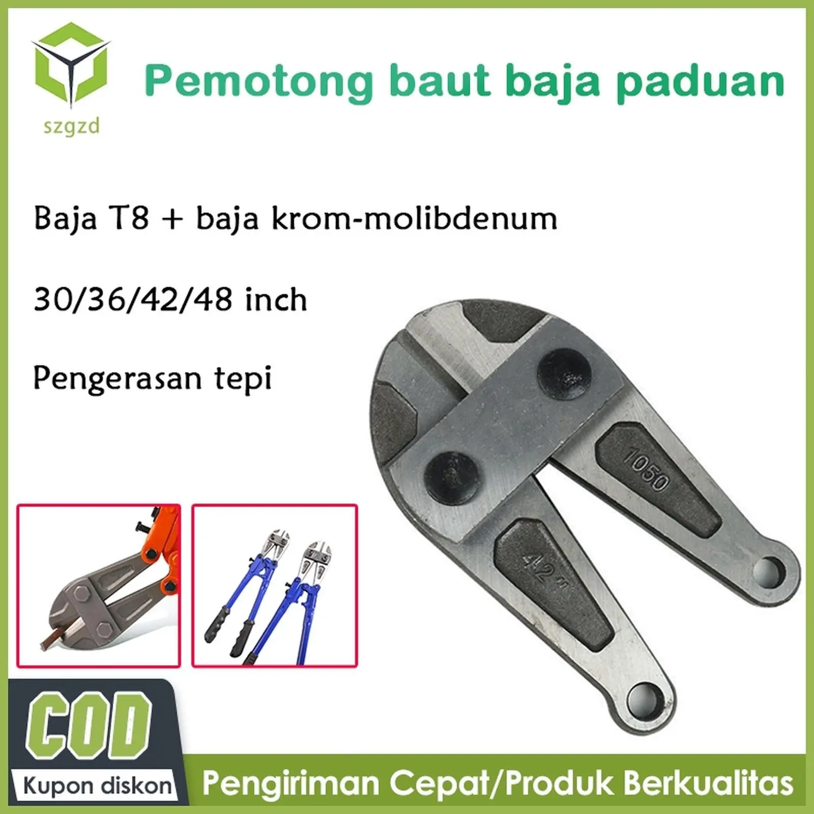 Szgzd Kepala Gunting Beton Tang Potong Kawat Bolt Kepala Gunting Kawat Cutter Head 30/36/42/48 Inchi Gunting Besi Beton Untuk tulangan/beton