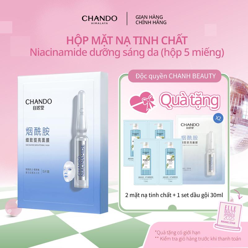 [ĐỘC QUYỀN CHẢNH BEAUTY] Hộp Mặt Nạ Tinh Chất Hỗ Trợ Dưỡng Trắng Làm Dịu Da CHANDO Himalaya 28mL x 5 pcs Hàng Chính Hãng