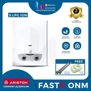 WATER HEATER ARISTON FAST R ONM 5 LPG IGN PEMANAS AIR 5LPM