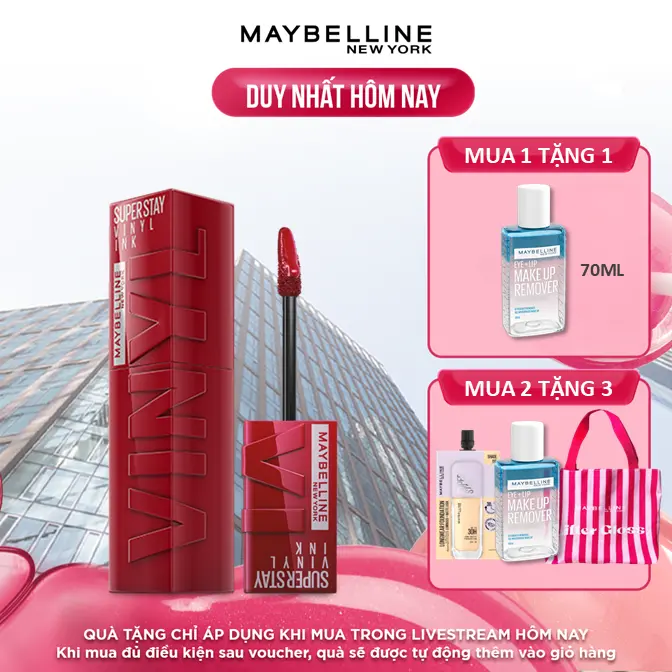 Son Bóng Bền Màu Nhẹ Môi Superstay Vinyl Ink Maybelline New York Long-lasting