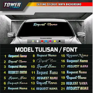 Sticker cutting custom nama request suka suka stiker kaca mobil