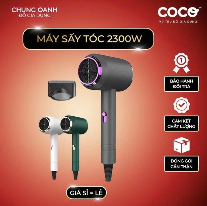 DEAL MỞ BÁN Máy Sấy Tóc 2300W 3 Chế Độ Sấy Nóng Lạnh Công Suất Lớn Tạo Kiểu Chăm Sóc Tóc Chuẩn Salon Kèm Đầu Tạo Kiểu Mỏ Vịt ABS 26x16x7.5cm. Sấy Tóc Búa