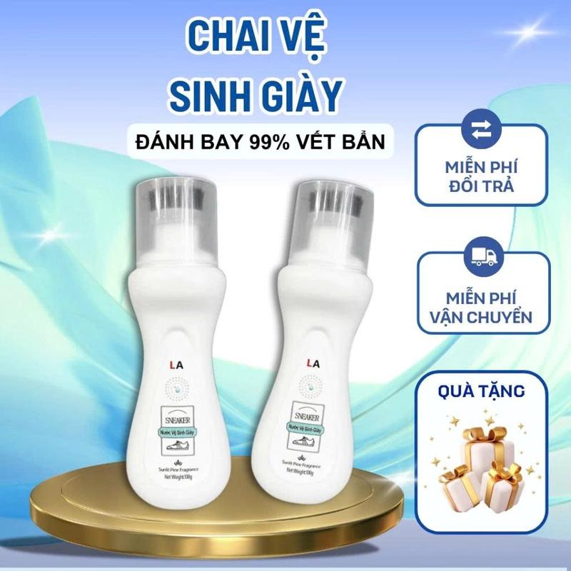 COMBO 3 Nước Tẩy Trắng Giày LA Chai Vệ Sinh Giày - Khử Mùi Dài Lâu Làm Sạch Nhanh Chóng Không Cần Giặt