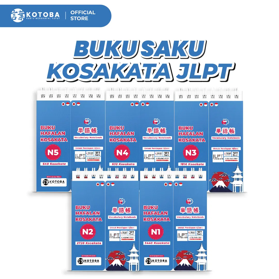 Tangochou JLPT N5 N4 N3 N2 N1 Buku Saku Hafalan Kosakata Bahasa Jepang - Kotoba Flashcard Belajar