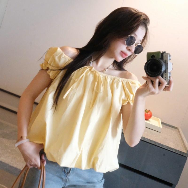 (ẢNH OLDSCHOOL) Áo babydoll nữ dáng bí trễ vai mang chất thô mềm CALLIE TOP
