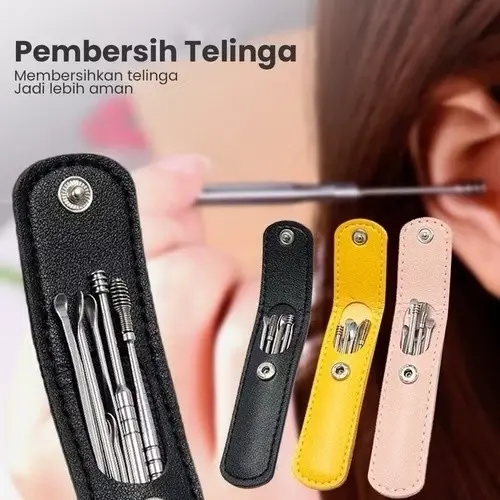 Alat Pembersih Telinga 6pcs Korek Kuping Ear Wax Picker Stainless