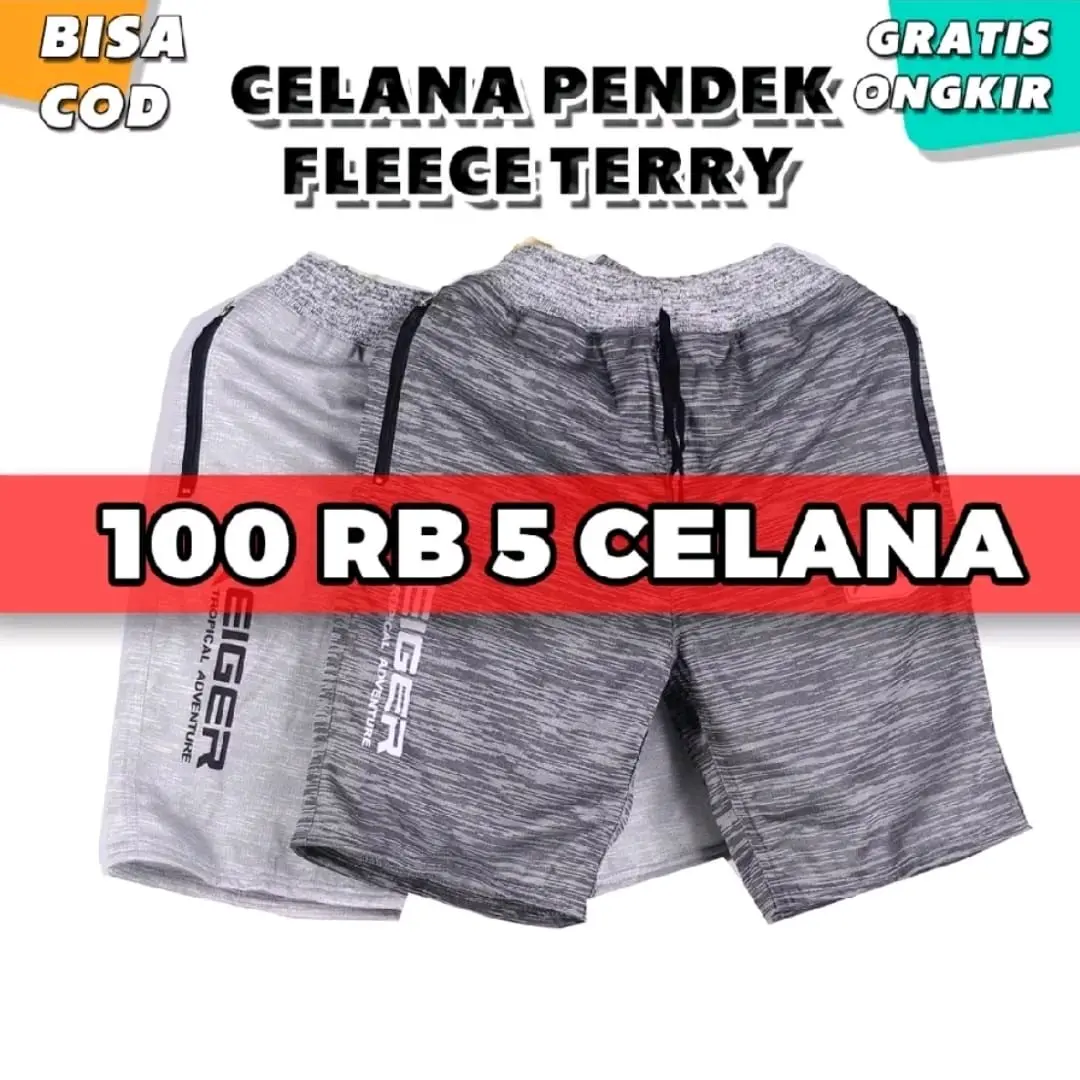 PROMO 4 PCS CELANA PENDEK PRIA WANITA DEWASA SANTAI FLEECE TERRY SAKU RESLETING