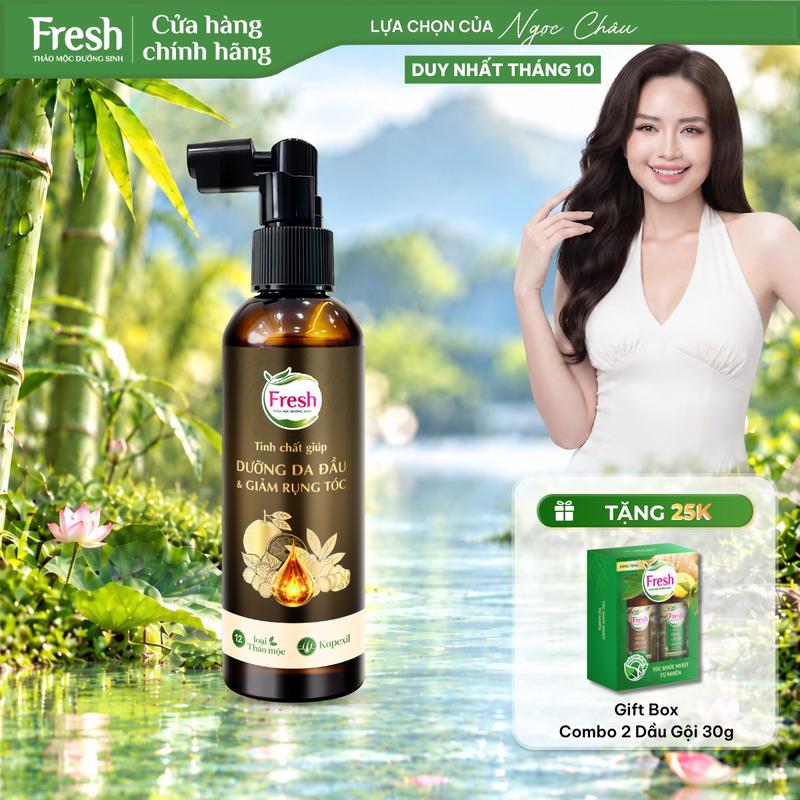 Xịt Tinh Chất FRESH 100ml Thảo Mộc Dưỡng Sinh Hỗ Trợ Dưỡng Da Đầu Và Giảm Rụng Tóc